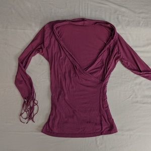 VELVET Pink Tasseled Draping Faux Wrap
